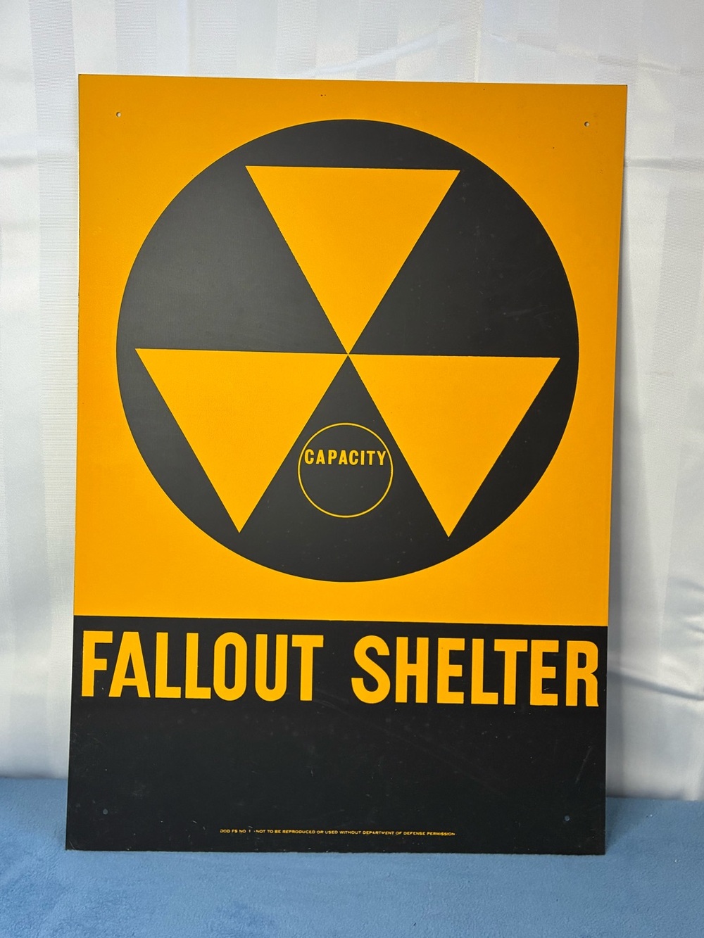 Fallout Shelter Wall Art Sign - Yellow and Black 20X14